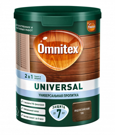 Пропитка Omnitex Universal 2в1 Индонезийский тик 0,9л - КОЛОРЛОН ВТД Новосибирск
