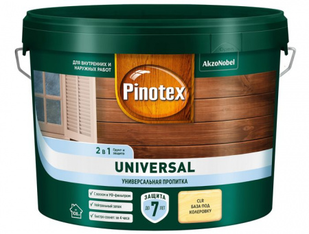 Пропитка Pinotex Universal 2 в 1 CLR база под колеровку 9л - КОЛОРЛОН ВТД Новосибирск