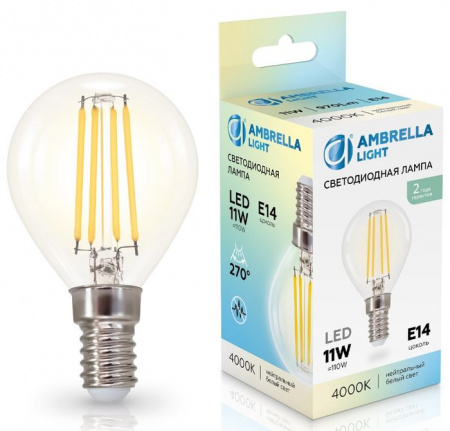 11W Filament 451134 LED P45 11W E14 4000K 220-240V - КОЛОРЛОН ВТД Новосибирск