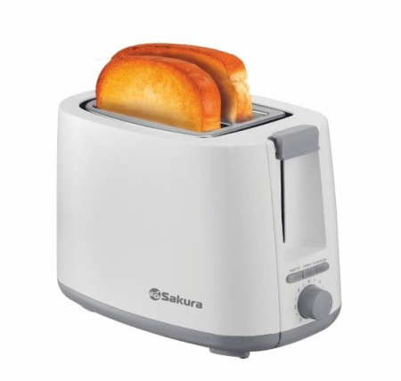 SAKURA Тостер SA-7612W Elegant 750Вт белый - КОЛОРЛОН ВТД Новосибирск
