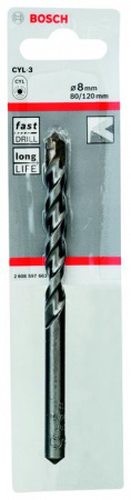 BOSCH ProfessionalСВЕРЛО БЕТОН 8Х120  мм SILVER PERCUSSION 2608597663 - КОЛОРЛОН ВТД Новосибирск
