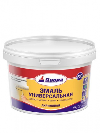 Эмаль акриловая универсальная "Диола - 230" База-А 0,9л - КОЛОРЛОН ВТД Новосибирск