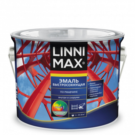 Эмаль LINNIMAX быстросохнущая по ржавчине SM B3 1,5 л - КОЛОРЛОН ВТД Новосибирск