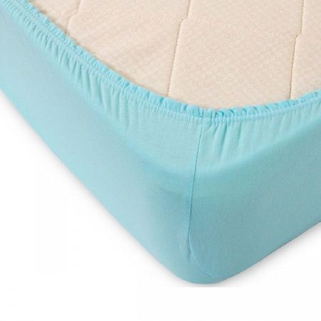 Простыня на резинке 120*200*20 трикотаж (пл.120) (бирюза) - КОЛОРЛОН ВТД Новосибирск