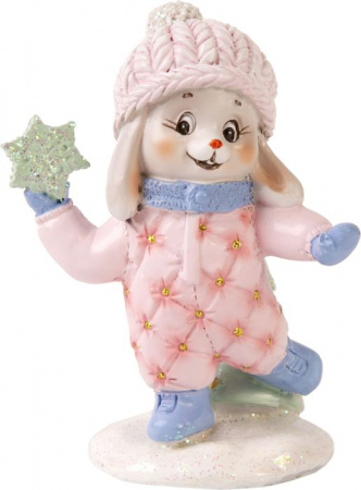 ***Новогодняя фигурка Стёганный Зайка из полирезины / 9x6,5x5см арт.80324 - КОЛОРЛОН ВТД Новосибирск