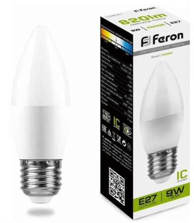 9W 230V E27 4000K С37, LB-570 Feron - КОЛОРЛОН ВТД Новосибирск