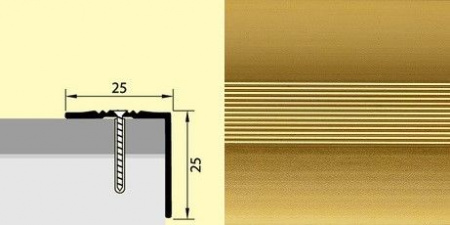 Угол 25*25 0,9 анод. золото матовый - КОЛОРЛОН ВТД Новосибирск