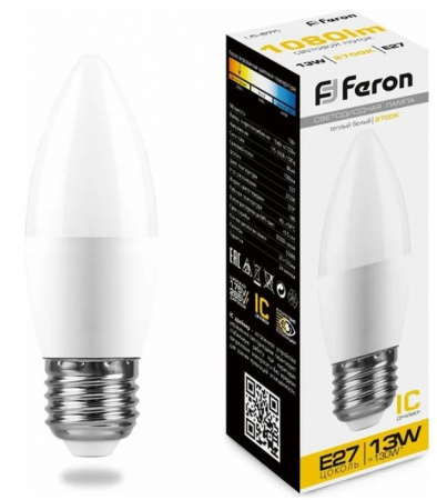 13W 230V E27 2700K С37, LB-970 Feron - КОЛОРЛОН ВТД Новосибирск