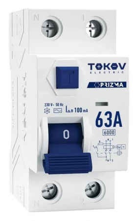 TOKOV УЗО 1P+N 63А AC 30мА 6кА - КОЛОРЛОН ВТД Новосибирск