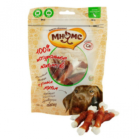 Мнямс лакомство для собак кальцинированные косточки с утиным мясом 100 г - КОЛОРЛОН ВТД Новосибирск