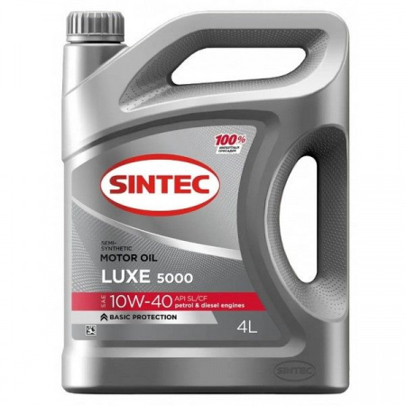 Масло моторное Sintec Люкс 5000 10W40 SL/CF 4л п/синт - КОЛОРЛОН ВТД Новосибирск