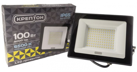 100W Прожектор КРЕПТОН LED IP65 черный 6500K - КОЛОРЛОН ВТД Новосибирск