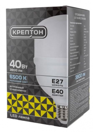 Лампа КРЕПТОН LED T100 40W E27/E40 6500K - КОЛОРЛОН ВТД Новосибирск