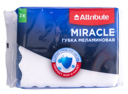 ATTRIBUTE Губка MIRACLE меламиновая 2шт ACP012 - КОЛОРЛОН ВТД Новосибирск