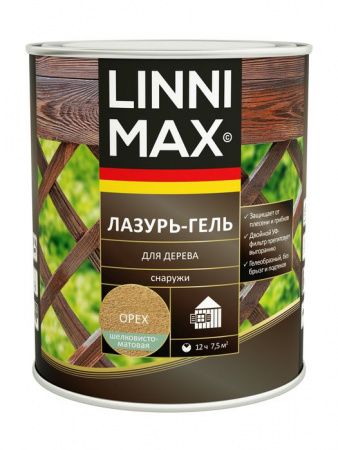 Лессирующий антисептик LINNIMAX Лазурь-гель для дерева 9 л - КОЛОРЛОН ВТД Новосибирск
