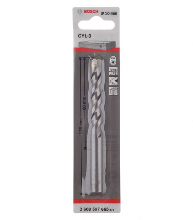 BOSCH ProfessionalСВЕРЛО БЕТОН 10X120 мм SILVER PERCUSSION 2608597665 - КОЛОРЛОН ВТД Новосибирск