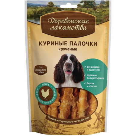 Деревенские лакомства д/соб. Куриные палочки кручен. 90г - КОЛОРЛОН ВТД Новосибирск