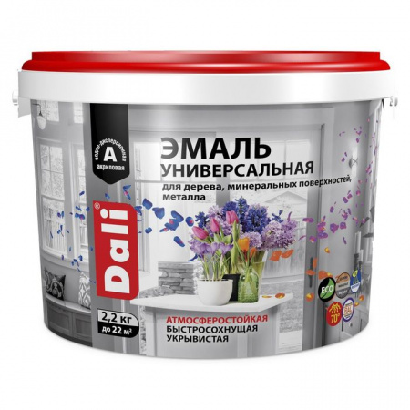 DALI Эмаль универсальная База А полуматовая RAL9010, 2,2кг - КОЛОРЛОН ВТД Новосибирск