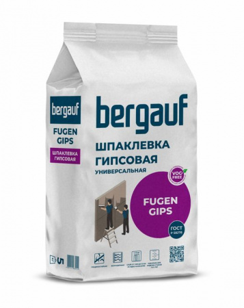 Bergauf Fugen Gips 5 кг Универсальная шпаклевка на гипсовой основе - КОЛОРЛОН ВТД Новосибирск