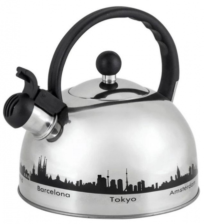 985609 Чайник металлический с рисунком Mallony MAL-CITY-01 - КОЛОРЛОН ВТД Новосибирск