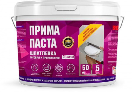 Суперфинишная шпатлевочная смесь ПРИМА ПАСТА, ведро 5кг - КОЛОРЛОН ВТД Новосибирск