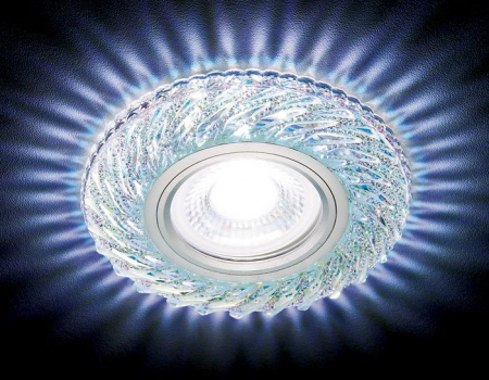 S295 CH хром/прозрачный хрусталь/MR16+3W(LED COLD) - КОЛОРЛОН ВТД Новосибирск