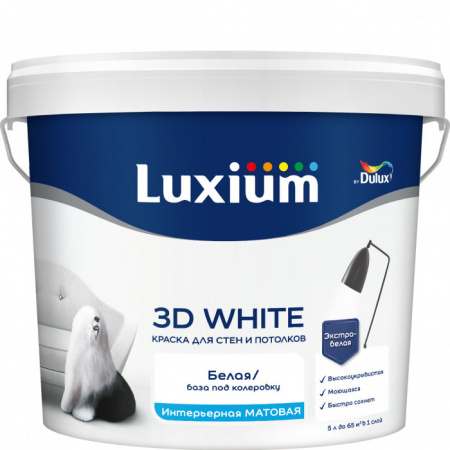 Краска Luxium 3D White мт BW 5л - КОЛОРЛОН ВТД Новосибирск