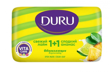 Duru 1+1 SOFT SENS мыло "Лайм-Ананас" 80г - КОЛОРЛОН ВТД Новосибирск