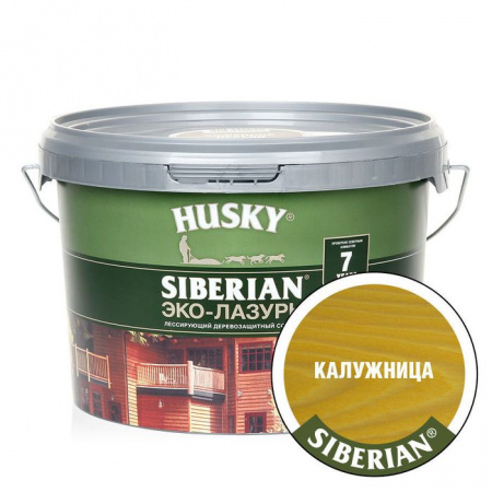 HUSKY SIBERIAN «Эко-Лазурь для дерева» полуматовая калужница (сосна) (2,5л) - КОЛОРЛОН ВТД Новосибирск