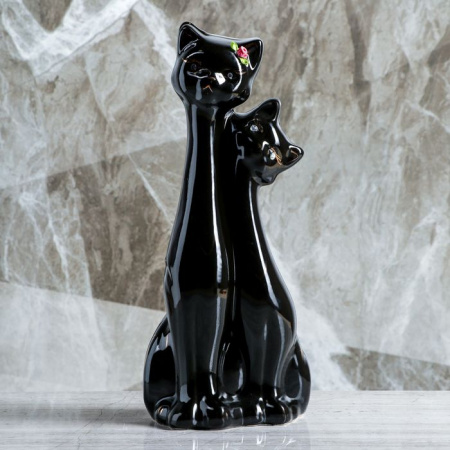 Копилка "Кошка и кот", глазурь, чёрная, 31 см  1168405 - КОЛОРЛОН ВТД Новосибирск