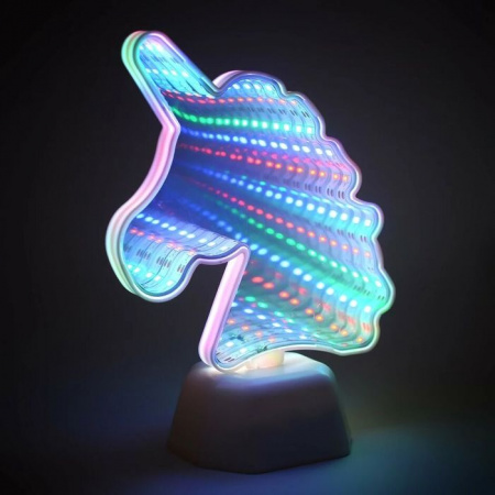 ***NL-03 LED ночник зеркальный, "Единорог", многоцветный, 3хАА, пластик, 145х72х190мм. - КОЛОРЛОН ВТД Новосибирск