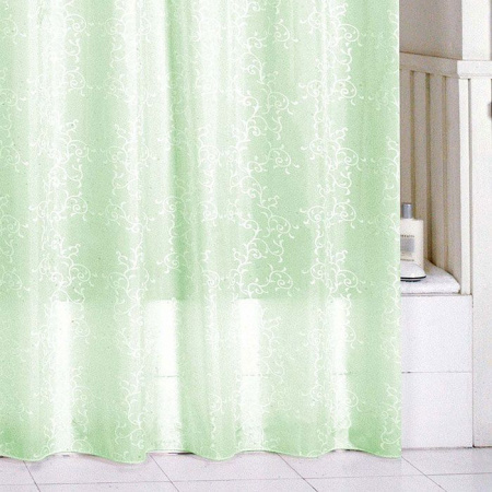 SCMI084P, green leaf, Штора для ванной комнаты, 180*200 см - КОЛОРЛОН ВТД Новосибирск
