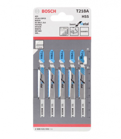 BOSCH Professional5 ЛОБЗИКОВЫХ ПИЛОК T 218 А, HSS 2608631032 - КОЛОРЛОН ВТД Новосибирск