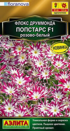Флокс Попстарс F1 Розово- белый 5шт, низкорослый (Аэлита) - КОЛОРЛОН ВТД Новосибирск