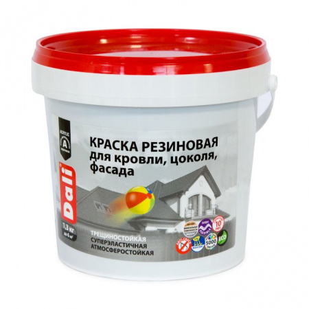 "DALI" краска резиновая для кровли, цоколя, фасада, черный RAL 9005 - 3 кг - КОЛОРЛОН ВТД Новосибирск