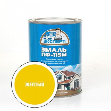 ЭКСПЕРТ Эмаль ПФ-115 глянц желтая (0,8кг; 6шт) - КОЛОРЛОН ВТД Новосибирск