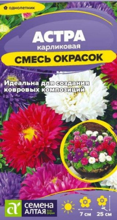 Астра Карликовая смесь окрасок/Сем Алт/цп 0,1 гр. - КОЛОРЛОН ВТД Новосибирск