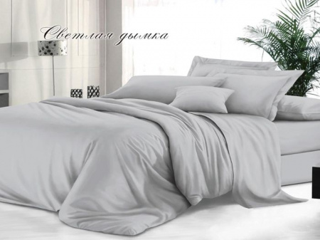 КПБ "Евростандарт" "Sateen De Luxe", сатин гладкокрашеный, Светлая дымка - КОЛОРЛОН ВТД Новосибирск