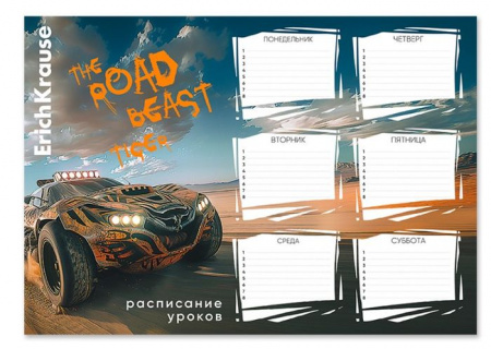 63481 РАСПИСАНИЕ УРОКОВ А4, ERICHKRAUSE ROAD BEAST, РАЗНОЦВЕТНЫЙ /100/1000/ - КОЛОРЛОН ВТД Новосибирск