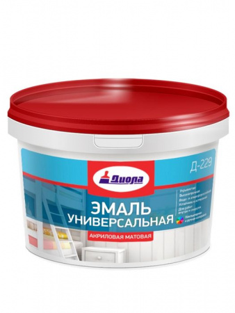 Эмаль акриловая универсальная матовая "Диола-229" 0.9кг/евроведро - КОЛОРЛОН ВТД Новосибирск