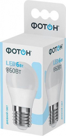 6W Led 22836 Фотон P45 E27 4000K Лампа - КОЛОРЛОН ВТД Новосибирск
