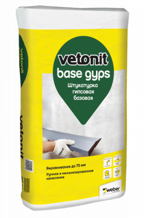 VETONIT base gyps штукатурка гипсовая базовая 30 кг - КОЛОРЛОН ВТД Новосибирск