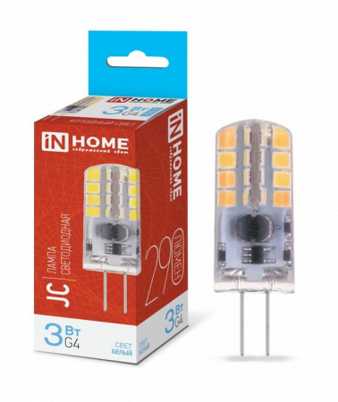 Лампа сд LED-JC 3Вт 12В G4 6500К 290Лм IN HOME - КОЛОРЛОН ВТД Новосибирск