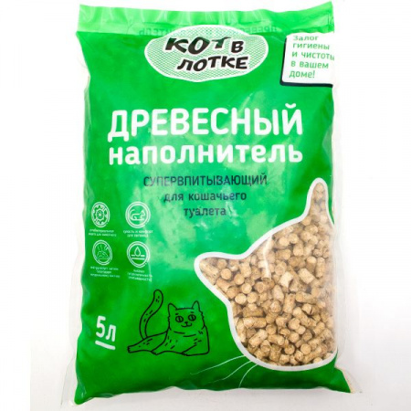 КОТ в лотке наполнитель древесный 5 л - КОЛОРЛОН ВТД Новосибирск