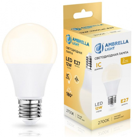 12W Лампа 601203 LED A60 12W IC E27 2700K 175-265V - КОЛОРЛОН ВТД Новосибирск