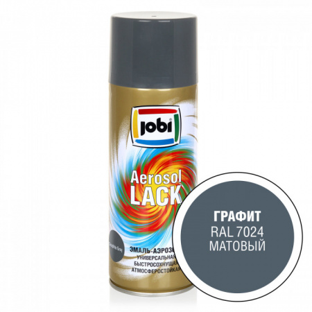 JOBI Эмаль аэрозольная матовая графит RAL 7024 (520мл / 270гр; 12шт) - КОЛОРЛОН ВТД Новосибирск