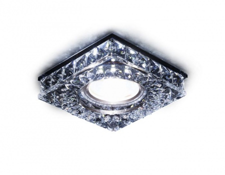 ***S251 BK хром/тонированный хрусталь/MR16+3W(LED WHITE) - КОЛОРЛОН ВТД Новосибирск