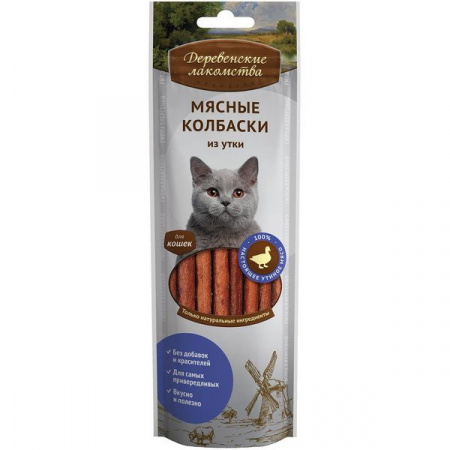 Деревенские лакомства д/кош. Мясные колбаски из утки 45г - КОЛОРЛОН ВТД Новосибирск