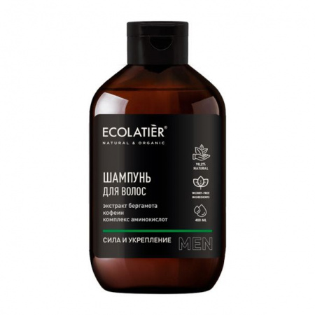 ***ECOLATIER MAN  Мужской шампунь СИЛА И УКРЕПЛЕНИЕ, 400 мл - КОЛОРЛОН ВТД Новосибирск