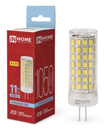 Лампа сд LED-JCD 11Вт 230В G4 6500К 1050Лм IN HOME - КОЛОРЛОН ВТД Новосибирск
